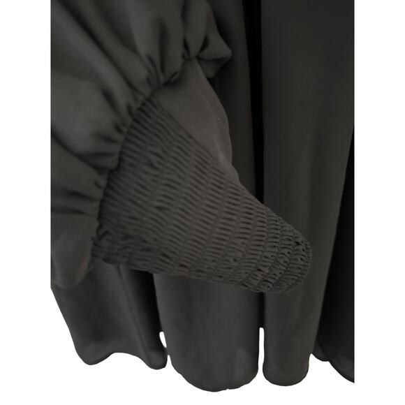 Madewell Turtleneck Long-Sleeve Top Chiffon Black Size Medium - Picture 7 of 11